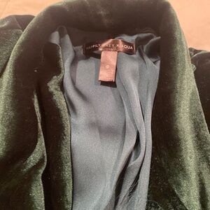 Velvety pants suit , double breasted. Fitted pants w/slight flare bloomgdales